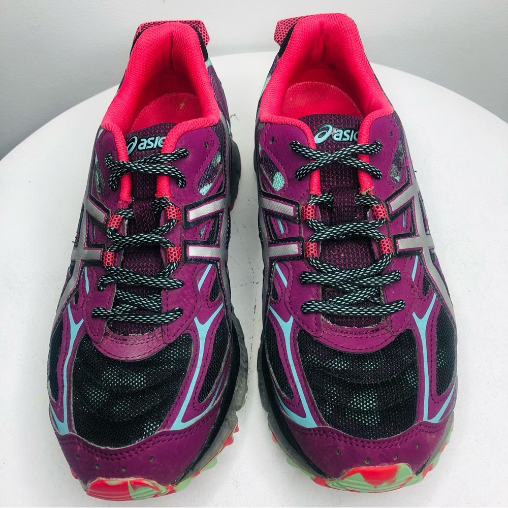 Asics GEL-SCRAM 3 T65BQ (D) black purple pink trail running shoes SZ 8.5. RR1 - Picture 4 of 9